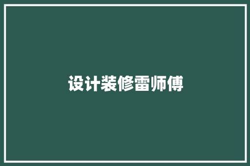设计装修雷师傅