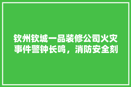 钦州钦城一品装修公司火灾事件警钟长鸣，消防安全刻不容缓