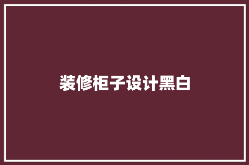 装修柜子设计黑白