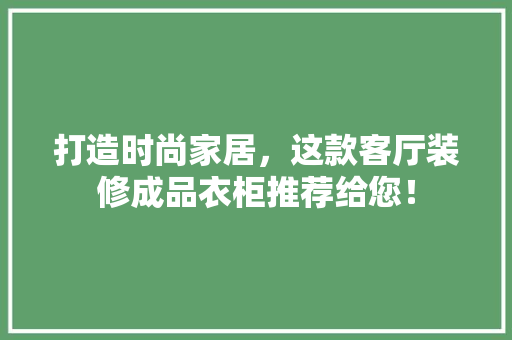 打造时尚家居，这款客厅装修成品衣柜推荐给您！