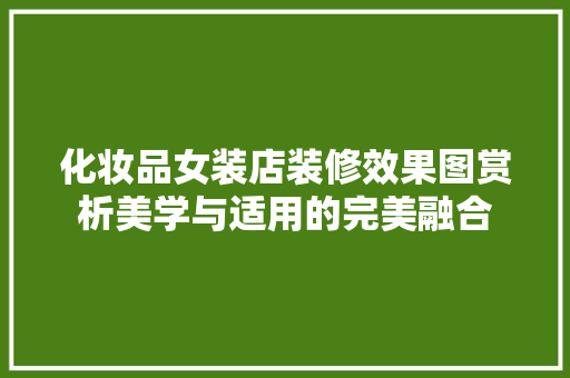 化妆品女装店装修效果图赏析美学与适用的完美融合