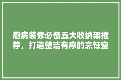 厨房装修必备五大收纳架推荐，打造整洁有序的烹饪空间
