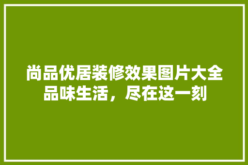 尚品优居装修效果图片大全品味生活，尽在这一刻