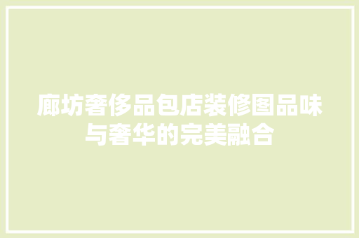 廊坊奢侈品包店装修图品味与奢华的完美融合