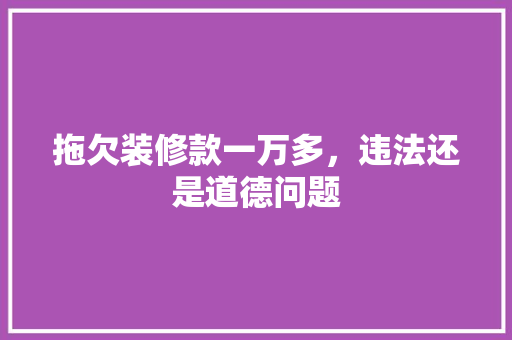 拖欠装修款一万多，违法还是道德问题