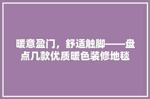 暖意盈门，舒适触脚——盘点几款优质暖色装修地毯  第1张
