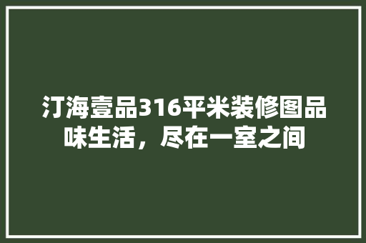 汀海壹品316平米装修图品味生活，尽在一室之间