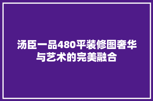 汤臣一品480平装修图奢华与艺术的完美融合