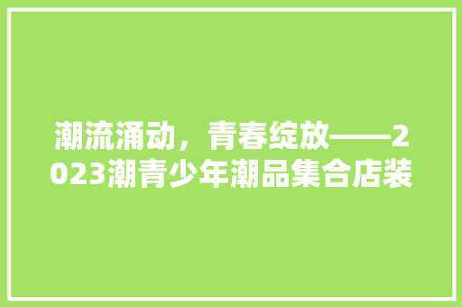 潮流涌动，青春绽放——2023潮青少年潮品集合店装修探秘