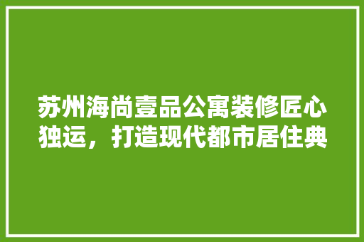 苏州海尚壹品公寓装修匠心独运，打造现代都市居住典范