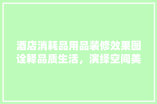 酒店消耗品用品装修效果图诠释品质生活，演绎空间美学