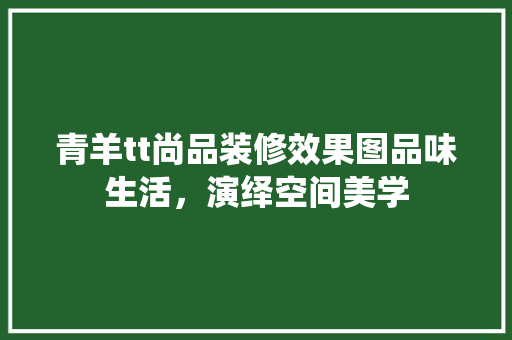 青羊tt尚品装修效果图品味生活，演绎空间美学  第1张