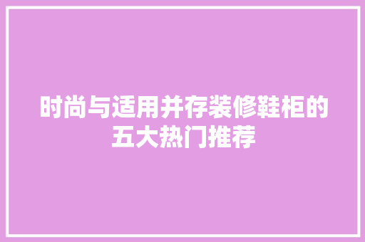 时尚与适用并存装修鞋柜的五大热门推荐