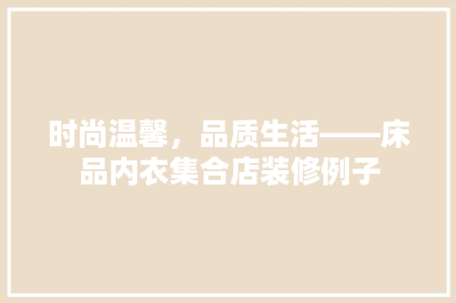 时尚温馨，品质生活——床品内衣集合店装修例子