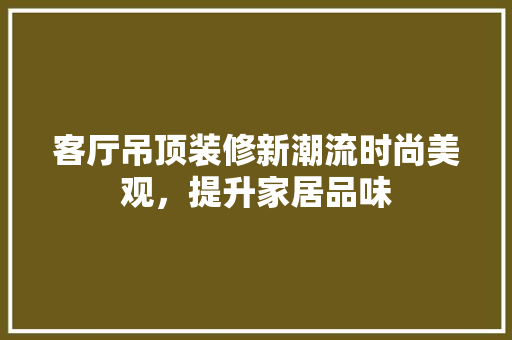 客厅吊顶装修新潮流时尚美观，提升家居品味  第1张