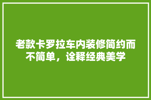 老款卡罗拉车内装修简约而不简单，诠释经典美学
