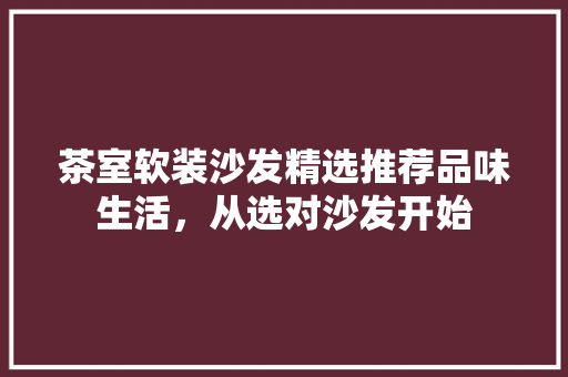 茶室软装沙发精选推荐品味生活，从选对沙发开始