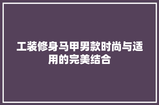 工装修身马甲男款时尚与适用的完美结合