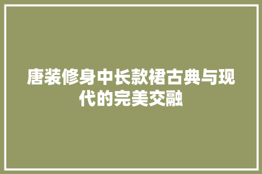 唐装修身中长款裙古典与现代的完美交融