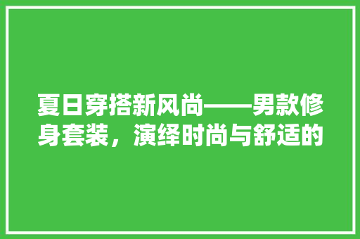 夏日穿搭新风尚——男款修身套装，演绎时尚与舒适的完美融合