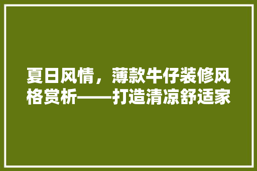 夏日风情，薄款牛仔装修风格赏析——打造清凉舒适家居空间
