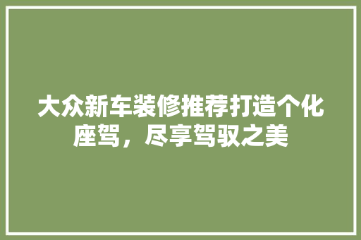 大众新车装修推荐打造个化座驾，尽享驾驭之美
