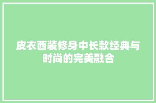 皮衣西装修身中长款经典与时尚的完美融合  第1张