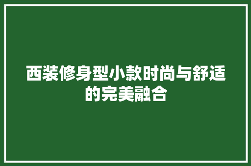 西装修身型小款时尚与舒适的完美融合