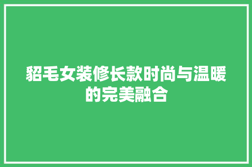 貂毛女装修长款时尚与温暖的完美融合