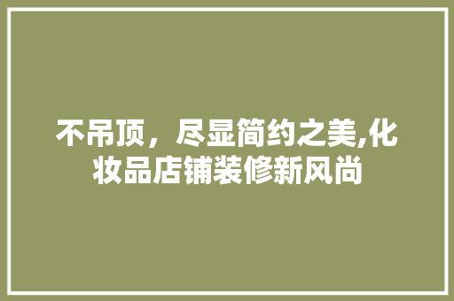 不吊顶，尽显简约之美,化妆品店铺装修新风尚