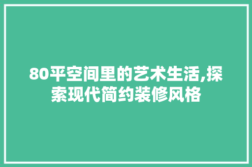 80平空间里的艺术生活,探索现代简约装修风格