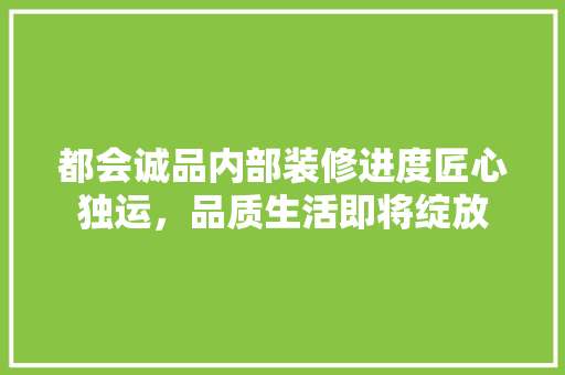 都会诚品内部装修进度匠心独运，品质生活即将绽放