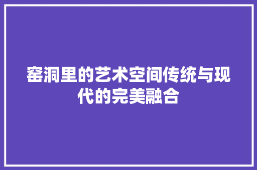 窑洞里的艺术空间传统与现代的完美融合