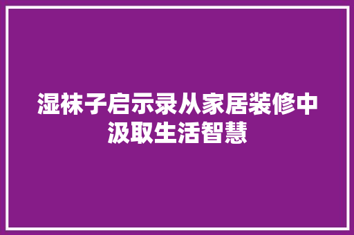 湿袜子启示录从家居装修中汲取生活智慧