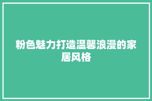粉色魅力打造温馨浪漫的家居风格