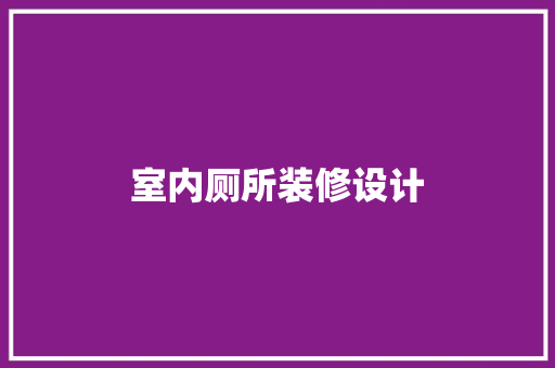 室内厕所装修设计