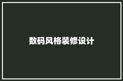 数码风格装修设计